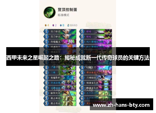 西甲未来之星崛起之路：揭秘成就新一代传奇球员的关键方法